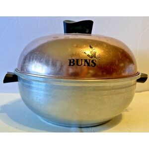Vtg‎ West Bend Aluminum & Copper Serving Oven Bun Warmer 3 Piece Stove or Oven